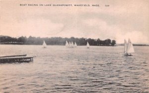 Boat Racing on Lake Quannapowitt Wakefield, Massachusetts Postcard