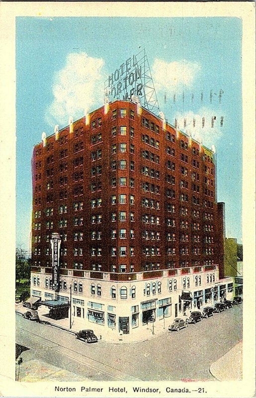 Norton Palmer Hotel Windsor Canada Vintage Postcard Standard View Card  