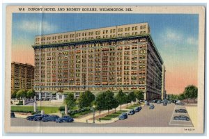 c1940 Dupont Hotel Rodney Square Exterior Wilmington Delaware Vintage Postcard