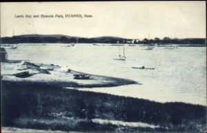 Hyannis Cape Cod MA Lewis Bay BLUE TINT c1910 Postcard