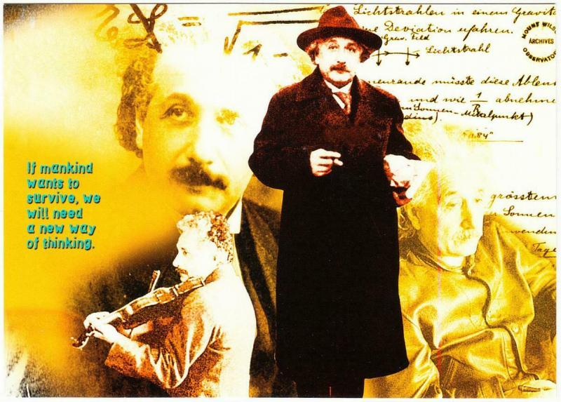 Albert Einstein A New Way of Thinking Quote Modern Postcard