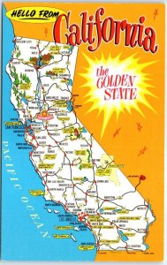 Postcard - Hello From California, the Golden State - California