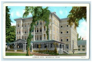 c1920's Street View Of Elmwood Hotel Cafeteria Waterville Maine ME Postcard 