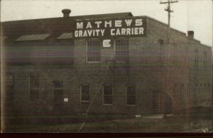 Boston MA Mathews Gravity Carrier Factory Milk St. c1910 Real Photo Postcard