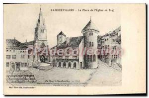 Postcard Rambervillers Old Square of the Church