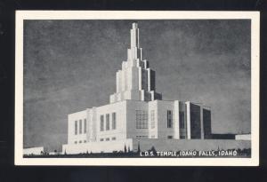 IDAHO FALLS IDAHO LATTER DAY SAINTS LDS TEMPLE MORMON VINTAGE POSTCARD B&W