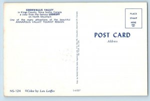 1960 Kings County Nova Scotia Canada Postcard Cornwallis Valley Lookoff Mountain