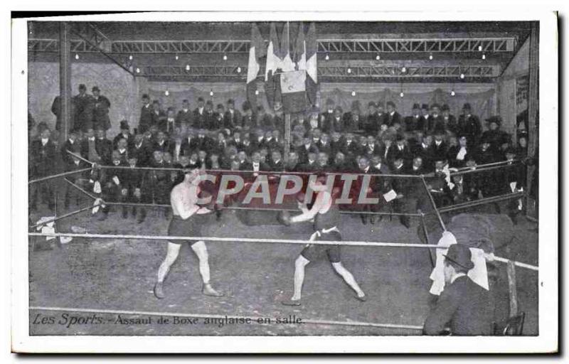 Old Postcard Boxing Assault in boxing hall