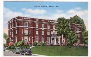 General Hospital Marion Indiana linen postcard