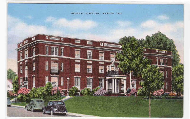 General Hospital Marion Indiana linen postcard