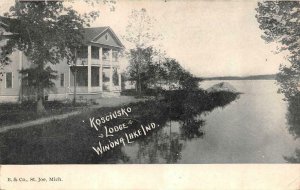 WINONA LAKE, IN Indiana  KOSCIUSKO LODGE  Wayne Township 1908 B&W Postcard