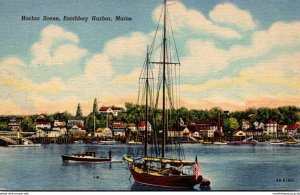 Maine Boothbay Harbor Beautiful Harbor Scene Curteich
