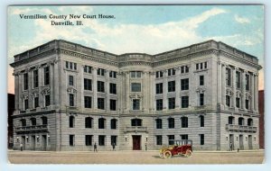 DANVILLE, IL Illinois ~ New COURT HOUSE~ Vermillion County c1910s Postcard