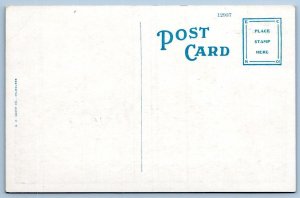 1920's HOTEL DENNIS BOARDWALK AMERICAN FLAG ATLANTIC CITY NJ ANTIQUE POSTCARD