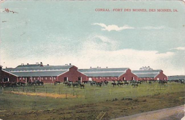 Iowa Des Moines Corral At Fort Des Moines 1909