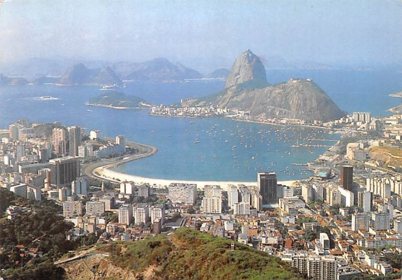 Vista Panoramica da Baia da Guanabara Rio De Janeiro Brazil, Brasil 1987 Ink ...