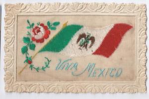 Vintage Embroidered Postcard Viva Mexico 1929