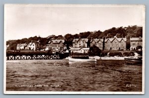 KILCREGGAN FROM THE WATER SCOTLAND UK ANTIQUE REAL PHOTO POSTCARD RPPC