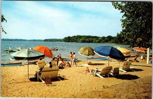 Postcard BEACH SCENE Fremont Indiana IN AL6522