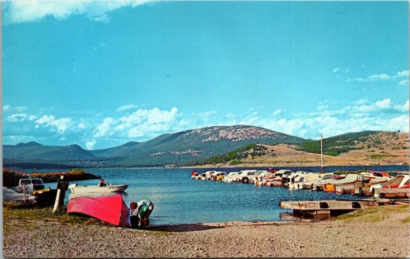 Denton's Point Georgetown Lake Montana Postcard Lauretta's Studio Butte
