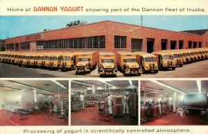 Vintage Multiview Postcard Home of Dannon Yogurt Truck Fleet Long Island City NY