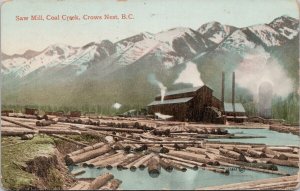 Saw Mill Coal Creek Crows Nest near Fernie BC British Columbia Postcard E77