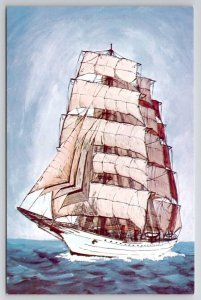 Libertad Argentina Four Masted Full Rigged Training Ship Frank Zaso Postcard N22