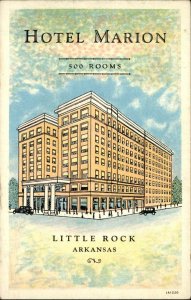 Little Rock Arkansas AR Hotel Marion Vintage Postcard