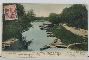 Champigny Vue sur la Marne c1905 France Postcard L13