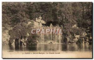 Old Postcard Paris Bois De Boulogne La Grande Cascade