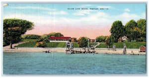 View Of Silver Lake Beach Portage Wisconsin WI Vintage Unposted Postcard 