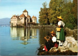 Postcard Switzerland - Chillon Castle near Montreux