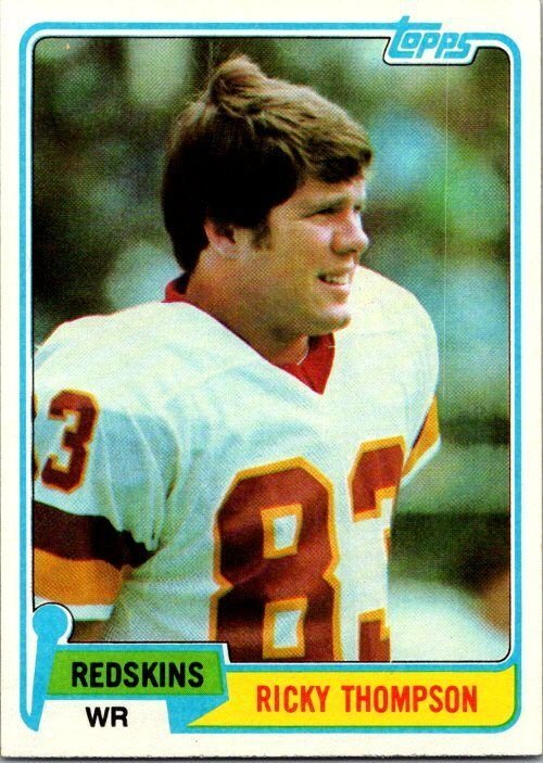 1981 Topps Football Card Ricky Thompson Washington Redskins sk60436