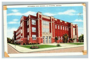Vintage 1956 Postcard Jefferson High School Building Lafayette Indiana