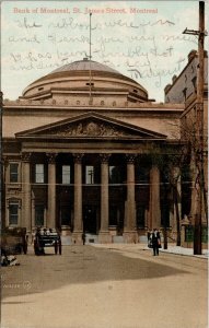 Montreal QC Bank of Montreal St. James Street c1903 RPO Postcard G40