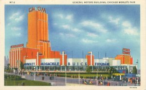 1933 Chicago World's Fair General Motors Building Linen Postcard Unused