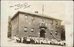 Midland Pennsylvania PA New School & Children c1910 Real Photo Postcard