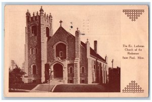 St. Paul Minnesota MN Postcard The Ev. Lutheran Church Of The Redeemer 1915