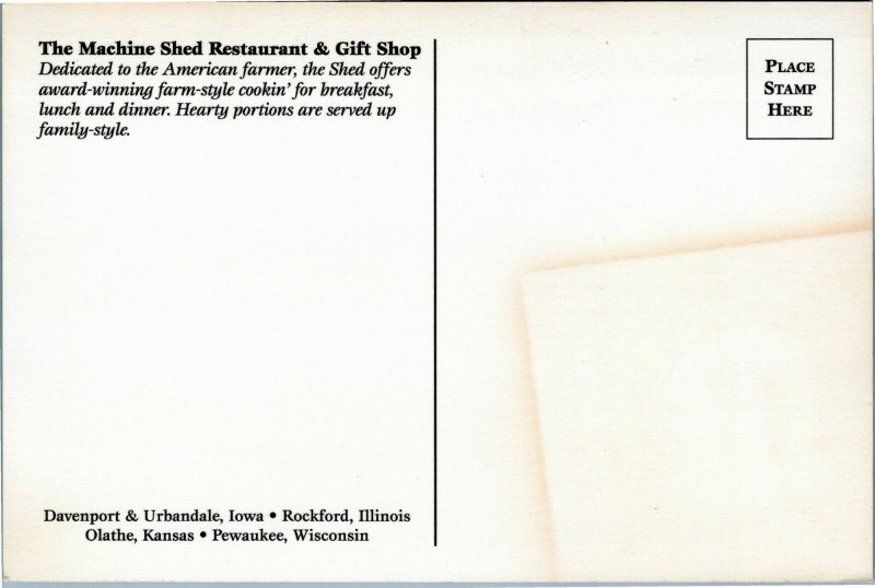 The Machine Shed Restaurant and Gift Shop postcard