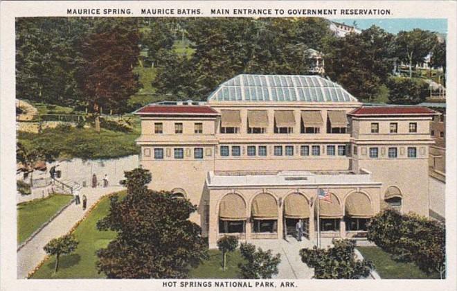 Arkansas Hot Springs Maurice Spring Maurice Baths Main Entrance To Government...