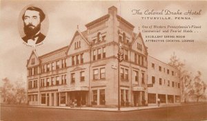 Postcard Pennsylvania Titusville Colonel Drake Hotel 1930s occupation 23-9744