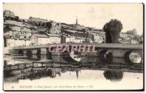 Old Postcard Poitiers Joubert Bridge View Our Lady of the Dunes