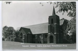 Sacred Heart Catholic Church Glenwood Minnesota Real Photo RPPC 1950s postcard