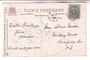 Bright and Happy Easter, Used 1908 Nova Scotia, Tuck