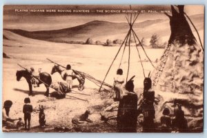 St Paul Minnesota Postcard Plains Indian Were Roving Hunters Science Museum 1940