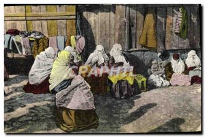 Old Postcard Salonica Mussulmam Women at The Market Greece