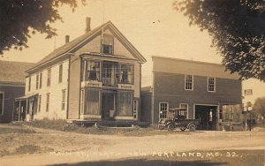 North New Portland ME Main Street Gas Station Garage Real Photo Postcard