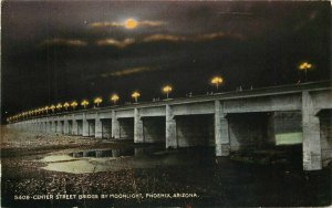 C-1910 Center Street Bridge Moonlight Phoenix Arizona Postcard HTTCO 9345