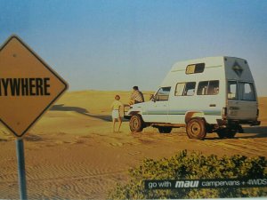 Maui Campervans + 4WDS Vintage Advertising Postcard Australia New Zealand