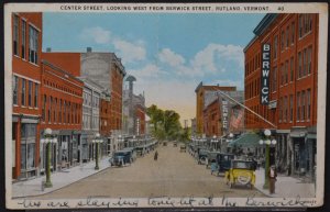 Rutland, VT - Center Street, Looking West from Berwick Street